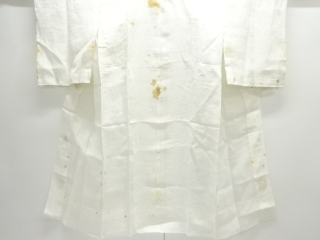 アンティーク　本麻透かし織　雪芝模様長襦袢